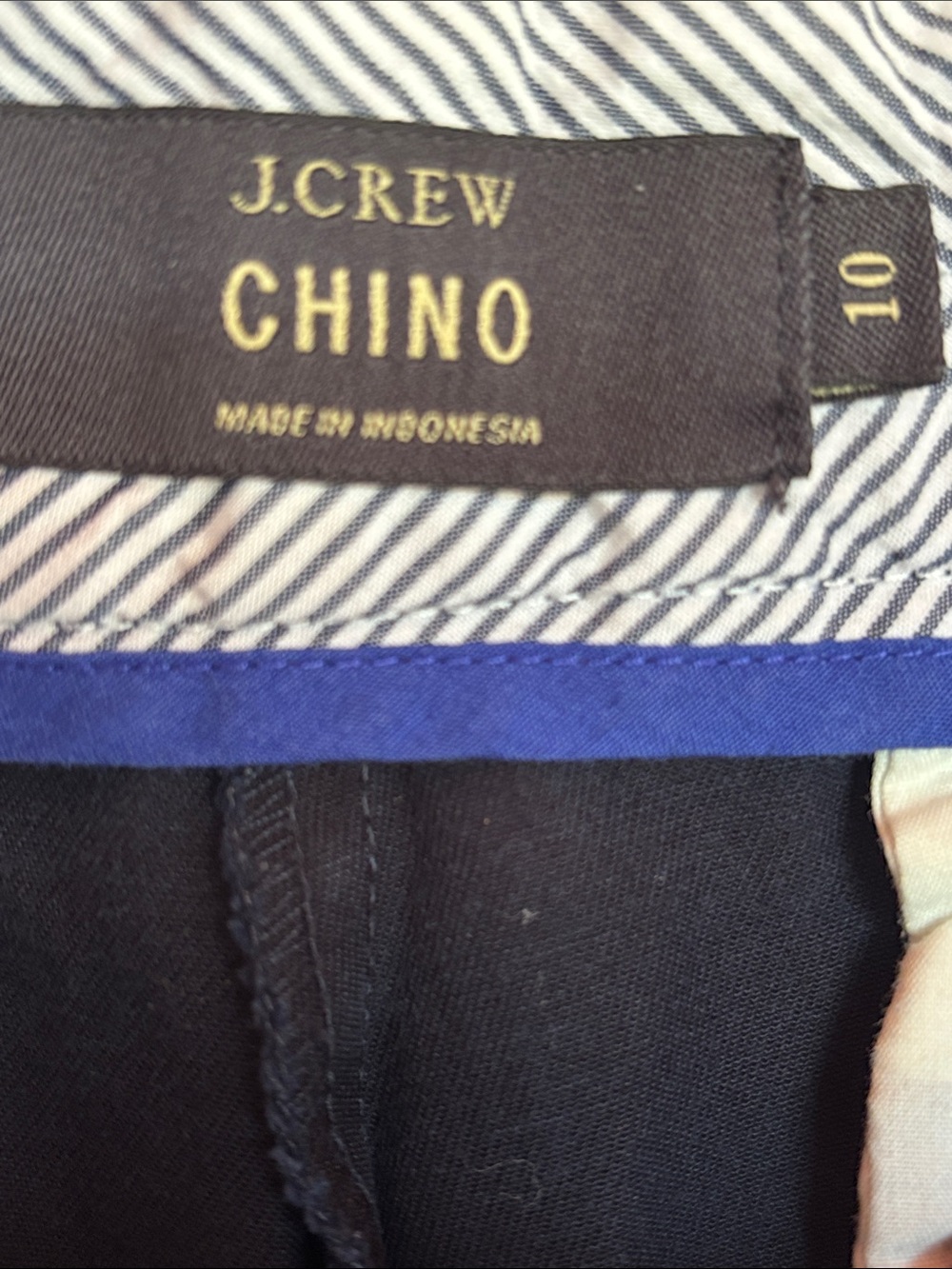 J. Crew Classic Zipper Fly Navy 100% Cotton Chino Shorts 10 - Picture 4 of 6